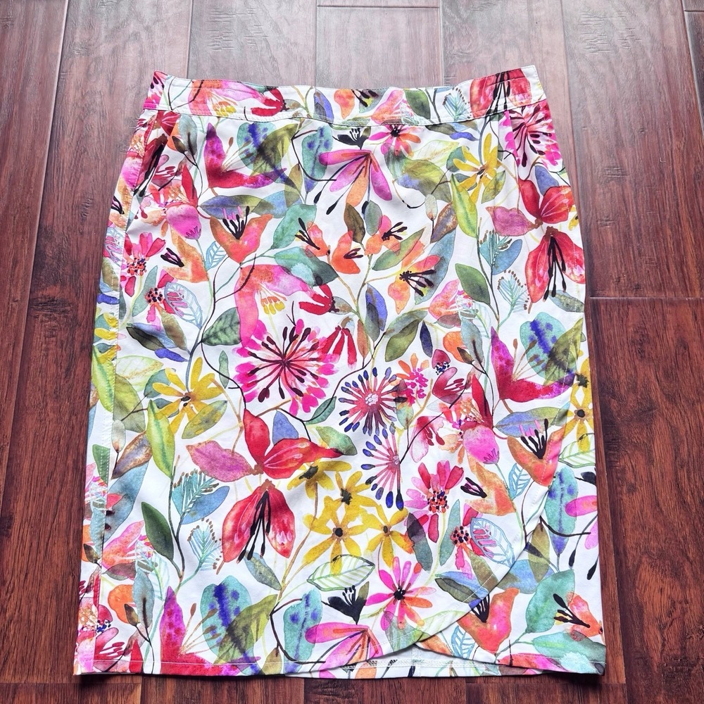 Rip Skirt Hawaii Wrap Skirt XL Length 3 Wildflower‎ Watercolor Pockets Swim - Picture 2 of 16